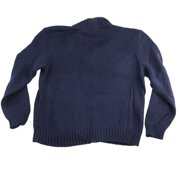 Polo Ralph Lauren XL 1/4 Zip Pullover Knit Sweater Navy Blue Red Pony High Neck - Picture 2 of 11